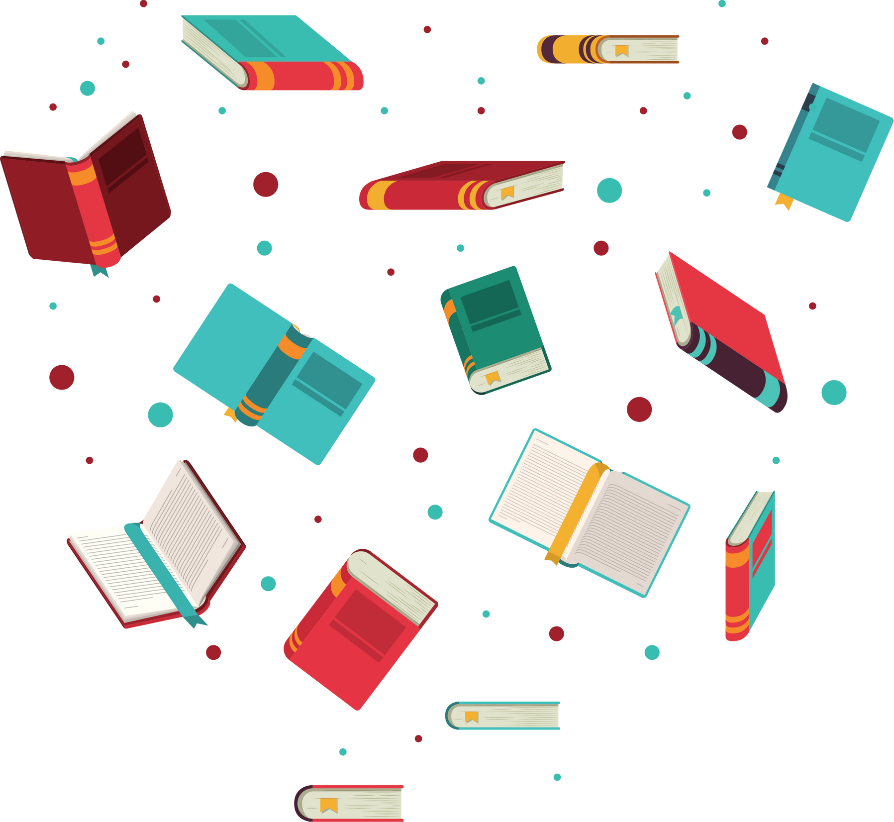 Books Seamless Pattern Illustration